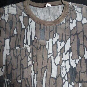 Vintage Trebark Tree Bark Camouflage Long Sleeve Pocket T-Shirt